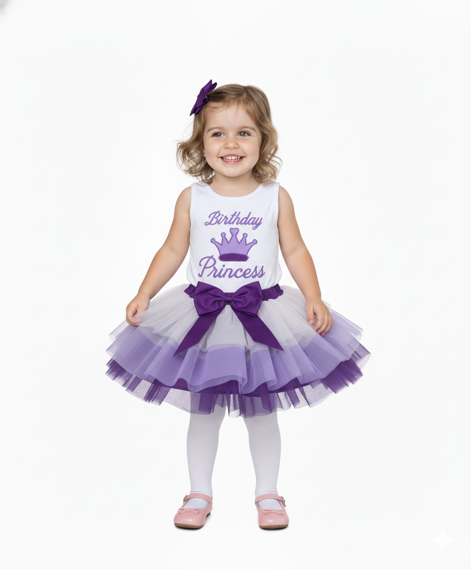 Girl Tulle Layered Birthday Princess Skirt Set size 5-8 $8.50 per piece. SK2090