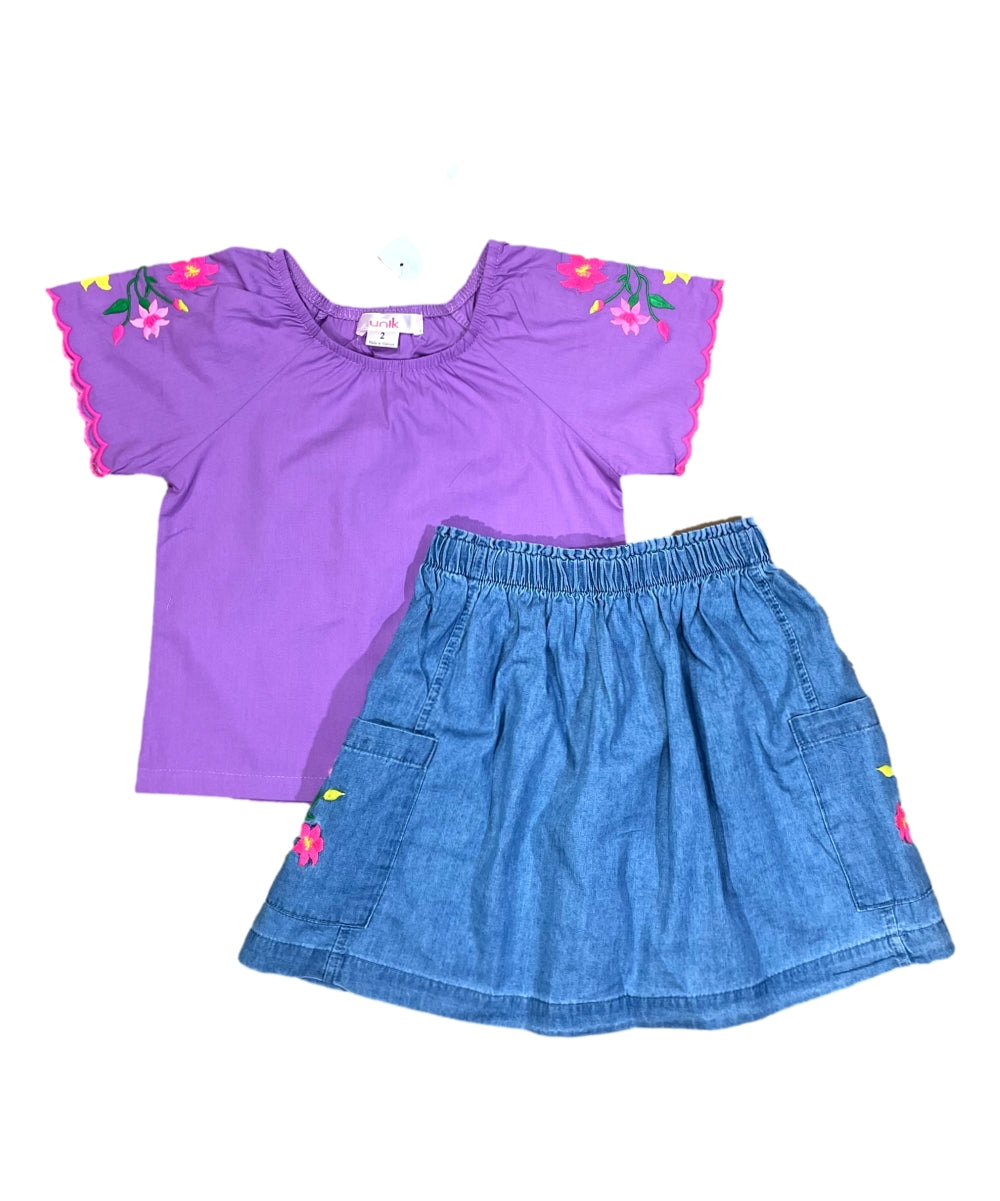 Girl Embroidered Skirt Set size (2-4), (5-8) $5.75 per piece. SK2294