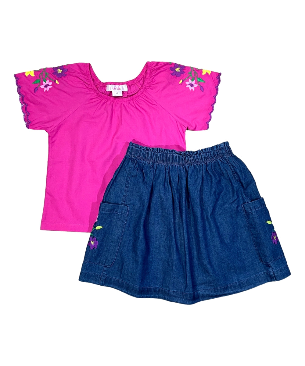 Girl Embroidered Skirt Set size (2-4), (5-8) $5.75 per piece. SK2294