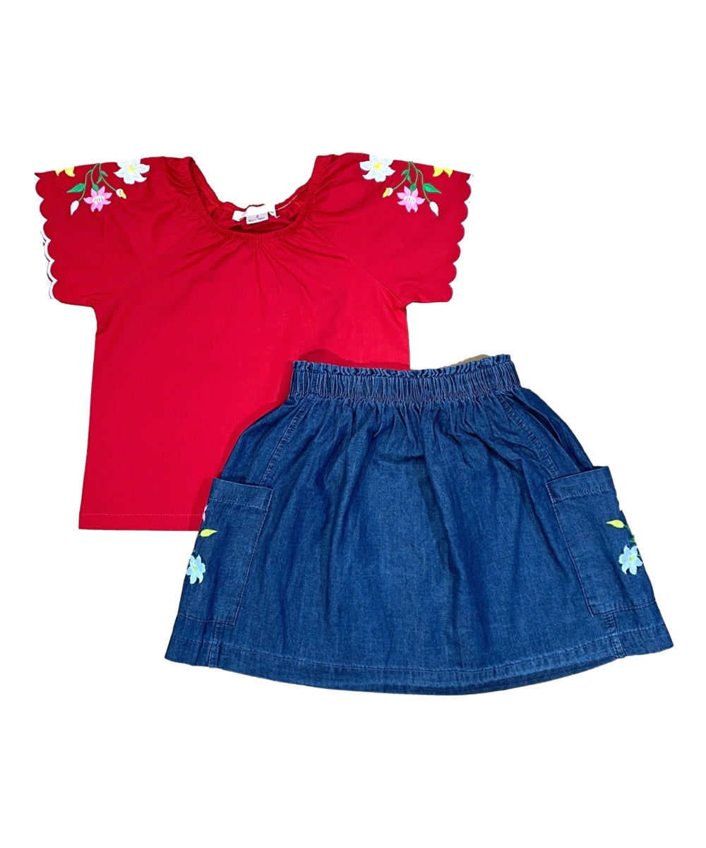 Girl Embroidered Skirt Set size (2-4), (5-8) $5.75 per piece. SK2294