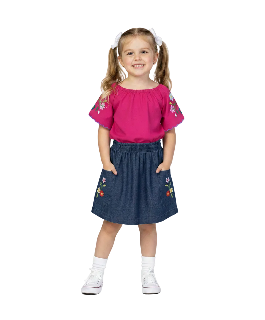 Girl Embroidered Skirt Set size (2-4), (5-8) $5.75 per piece. SK2294