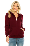 Women's Fleece Zip Up Hoodie - Burgundy (S-XL, 2X-3X) $9.50-$9.75 Per Piece WBT61