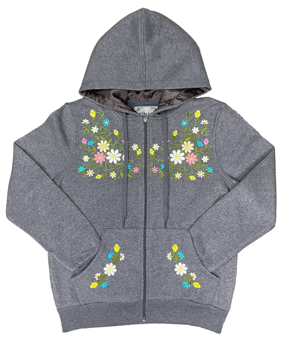 Premium Quality Embroidered Zip Up Hoodie - D. Grey (S-XL) $12.25 Per Piece. WBT63