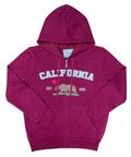 Premium Quality California Embroidered Zip Up Hoodie - Burgundy (S-XL) $11.25 Per Piece. WBT64