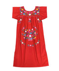 Traditional Red Mexican Women Embroidered Dress (S-3XL) $15 Per Piece. WD2058