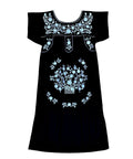 Traditional Black Mexican  Dress with White Embroidery (S-3XL) $15 Per Piece. WD2058