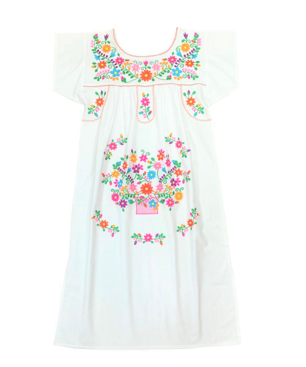 Traditional White Mexican Women Dress (S-3XL) $15 Per Piece. WD2058