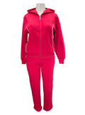 Women 2 Piece Fleece Matching Sweatsuit - Red (S-XL)( 2X-3X) $15.50-$16.50 Per Set WF1705