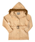 Women Fleece Coat with Fur Hood and Detachable Belt - Camel (S-XL) $15.50 (2X-3X) $16.50 WJ16511