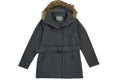 Women Fleece Coat with Fur Hood and Detachable Belt - D. Grey (S-XL) $15.50 (2X-3X) $16.50 WJ16511