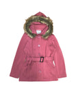 Women Fleece Coat with Fur Hood and Detachable Belt - Plum (S-XL) $15.50 (2X-3X) $16.50 WJ16511