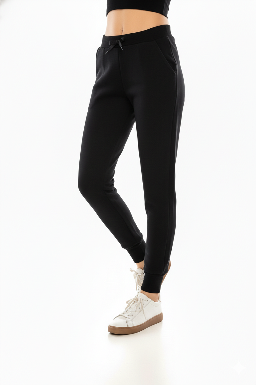 Women's Black Joggers Sweat Pants With Drawstring Waist (S-XL) $7.00 Per Piece WP31