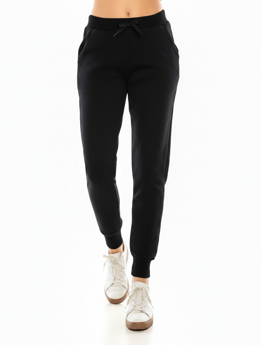 Women's Black Joggers Sweat Pants With Drawstring Waist (S-XL) $7.00 Per Piece WP31