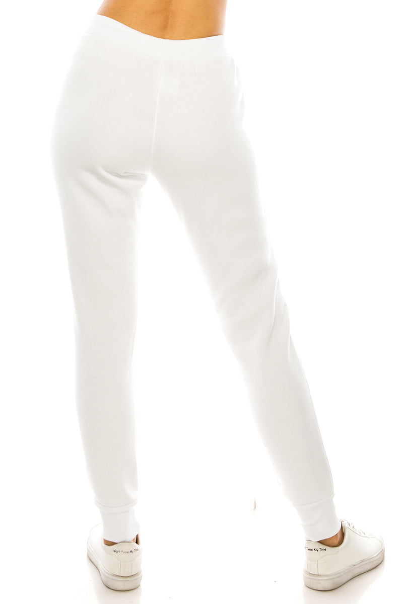 Women's White Joggers Sweat Pants With Drawstring Waist (S-XL) $7.00 Per Piece. WP31