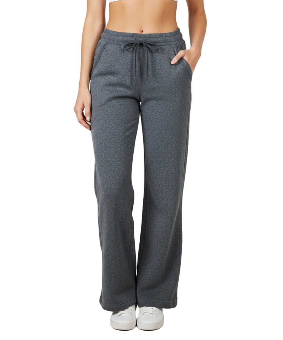 Women Fleece Flare Sweat Pants With Drawstring Waist - D. Grey (S-XL) $7.25 Per Piece WP32