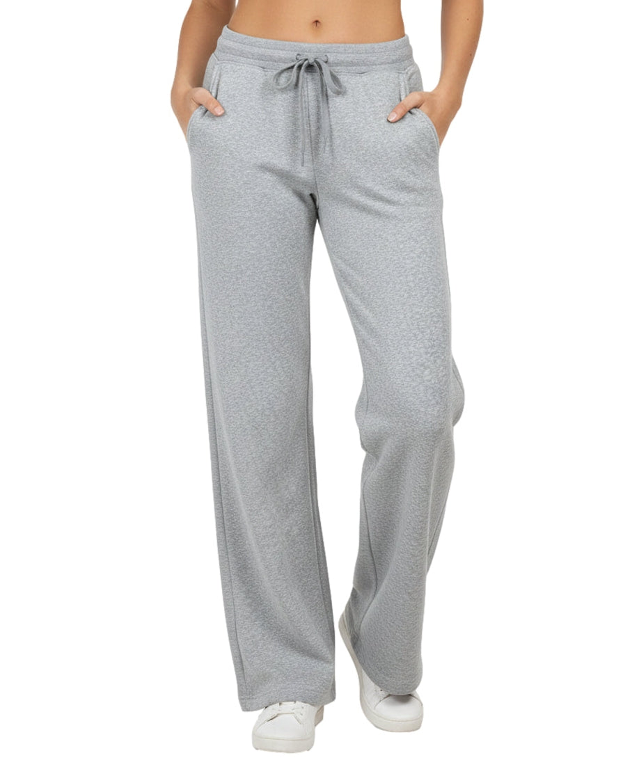 Women Fleece Flare Sweat Pants With Drawstring Waist - L. Grey (S-XL) $7.25 Per Piece WP32