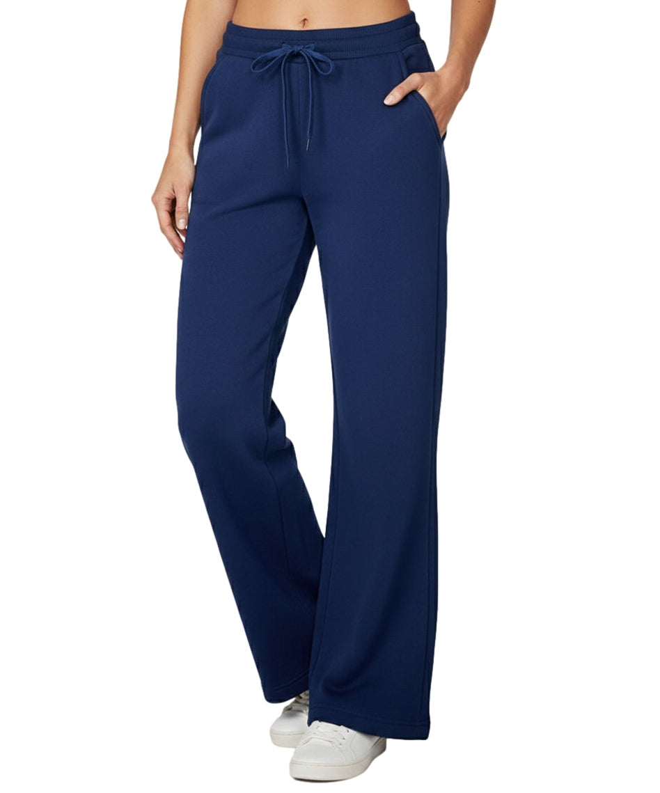 Women Fleece Flare Sweat Pants With Drawstring Waist - Navy (S-XL) $7.25 Per Piece WP32