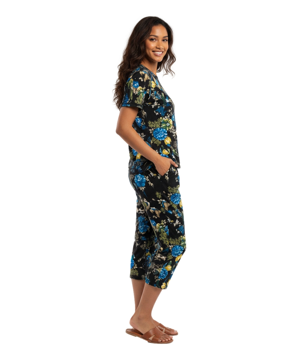 Blue Peonies Women Capri Set (S-3X) $12 per Set. WS11