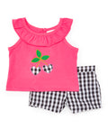 Round Neck Cherry Hearts Baby Set  ( 6/9MO-24MO ) $5 Per piece