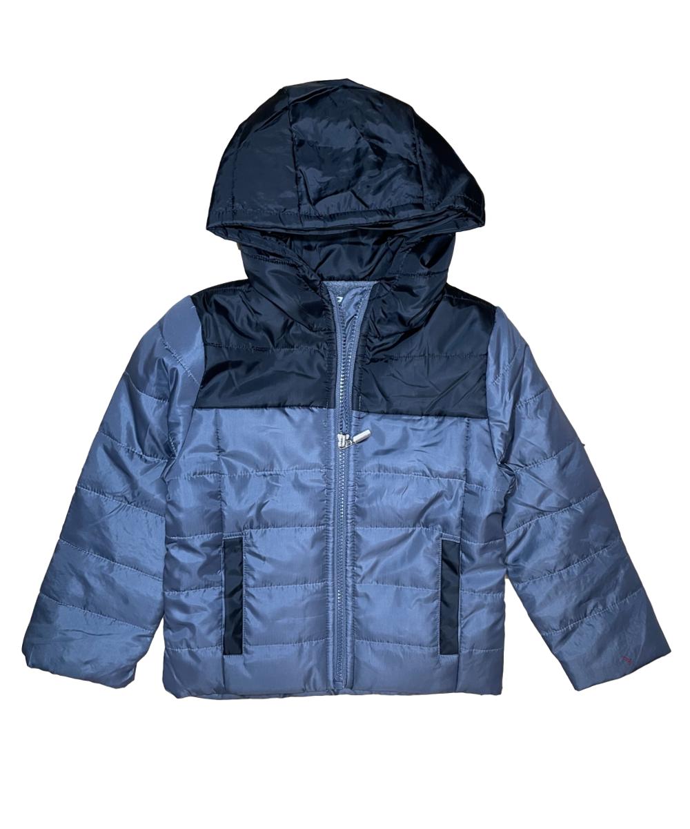 Boys Zipper Hooded Puffer Jacket - D. Grey (2-4), (S-XL) $12.00 - $13.00 Per Piece BJ2077