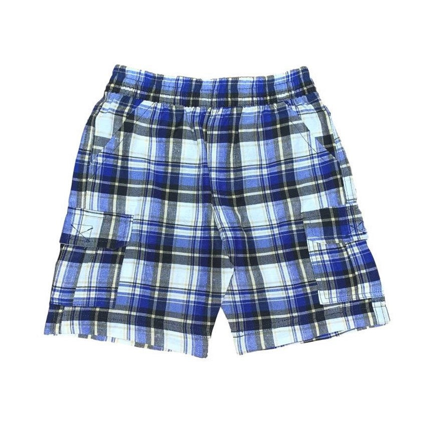 Gold Royal Plaid Cargo Shorts ( 2-12 ) $3.50 per piece