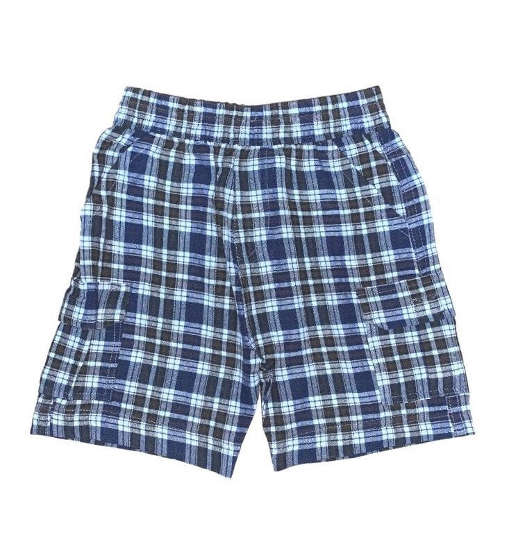Grey Plaid Cargo Shorts ( 2-12 ) $3.50 per piece