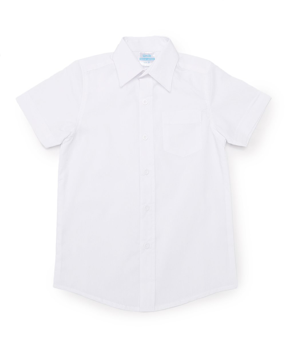 Boys Short Sleeve Button Up Uniform Shirt White, Sky Blue (5-18) $5.75-$6 Per Piece BSU06