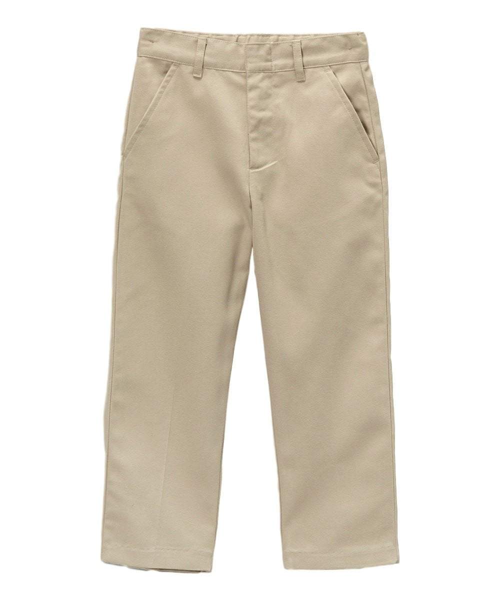 unikinc - Boy's Uniform Twill Pants Flat Front Pants - Unikinc