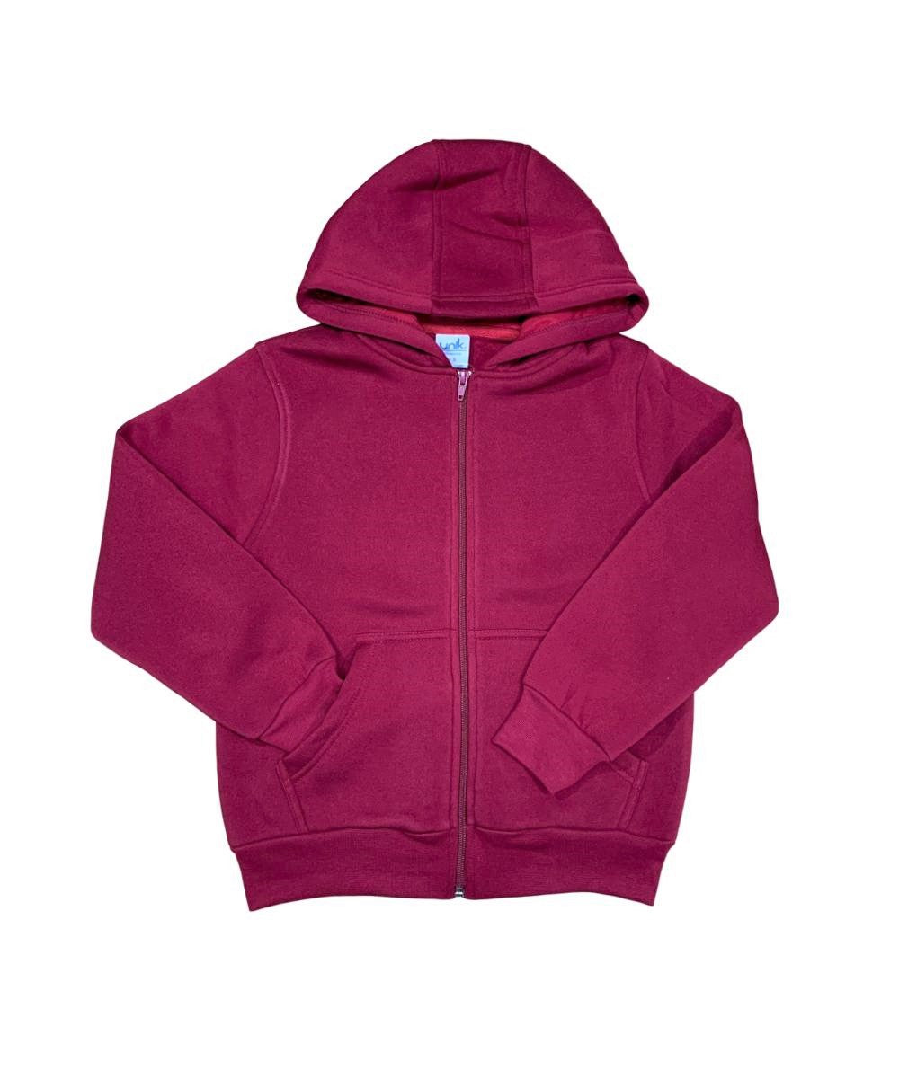 Fleece Zipper Hoodie Burgundy - Unisex (4/5-16) 8.25 Per Piece BWU11