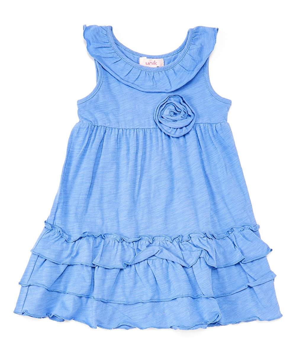 unikinc - Girl Ruffle Dress with Flower - Unikinc