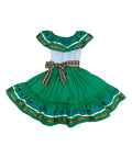 Fancy Green Traditional Mexican Cinco De Mayo Fiesta Dress (4-14) $14.00 Per Piece, DR20311