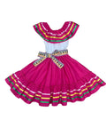 Fancy Pink Traditional Mexican Cinco De Mayo Fiesta Dress (4-14) $14.00 Per Piece