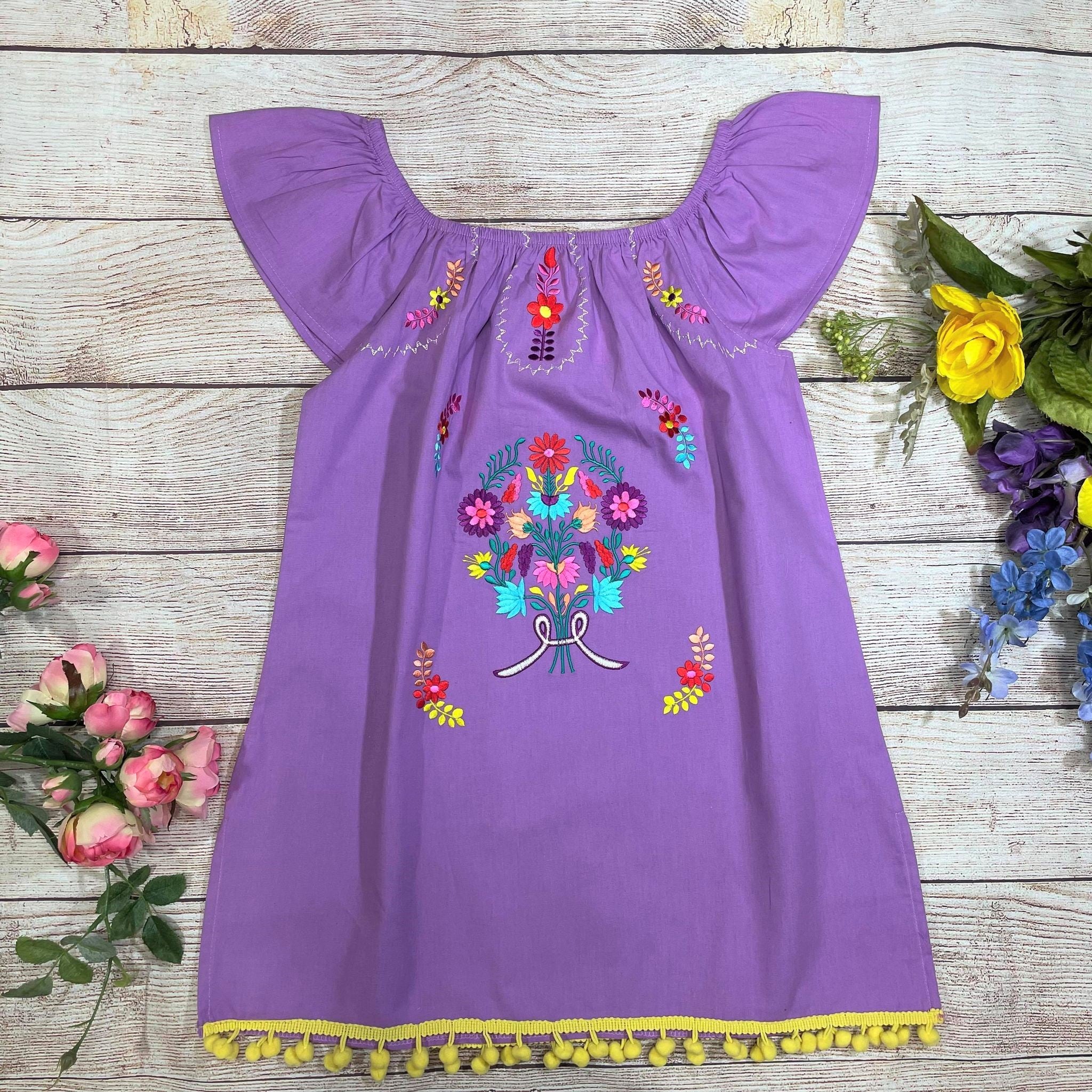Rayon Lilac Flower Dress (12M-24M) $9.50 (2-4) $10.00 And (5-8) $10.00 Per Piece