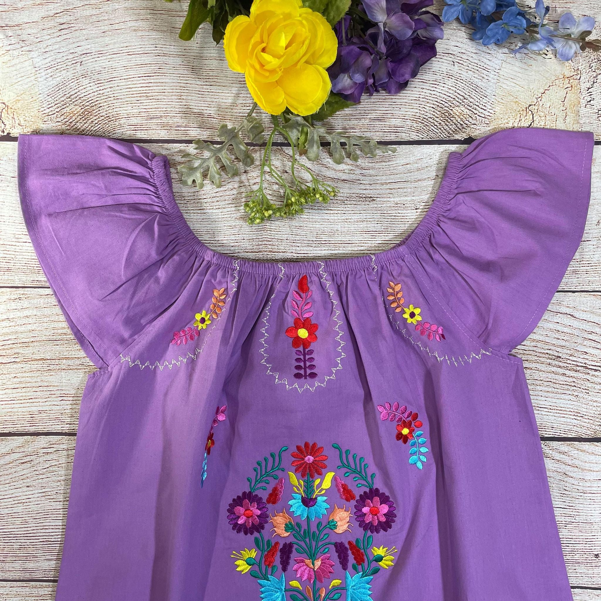 Rayon Lilac Flower Dress (12M-24M) $9.50 (2-4) $10.00 And (5-8) $10.00 Per Piece