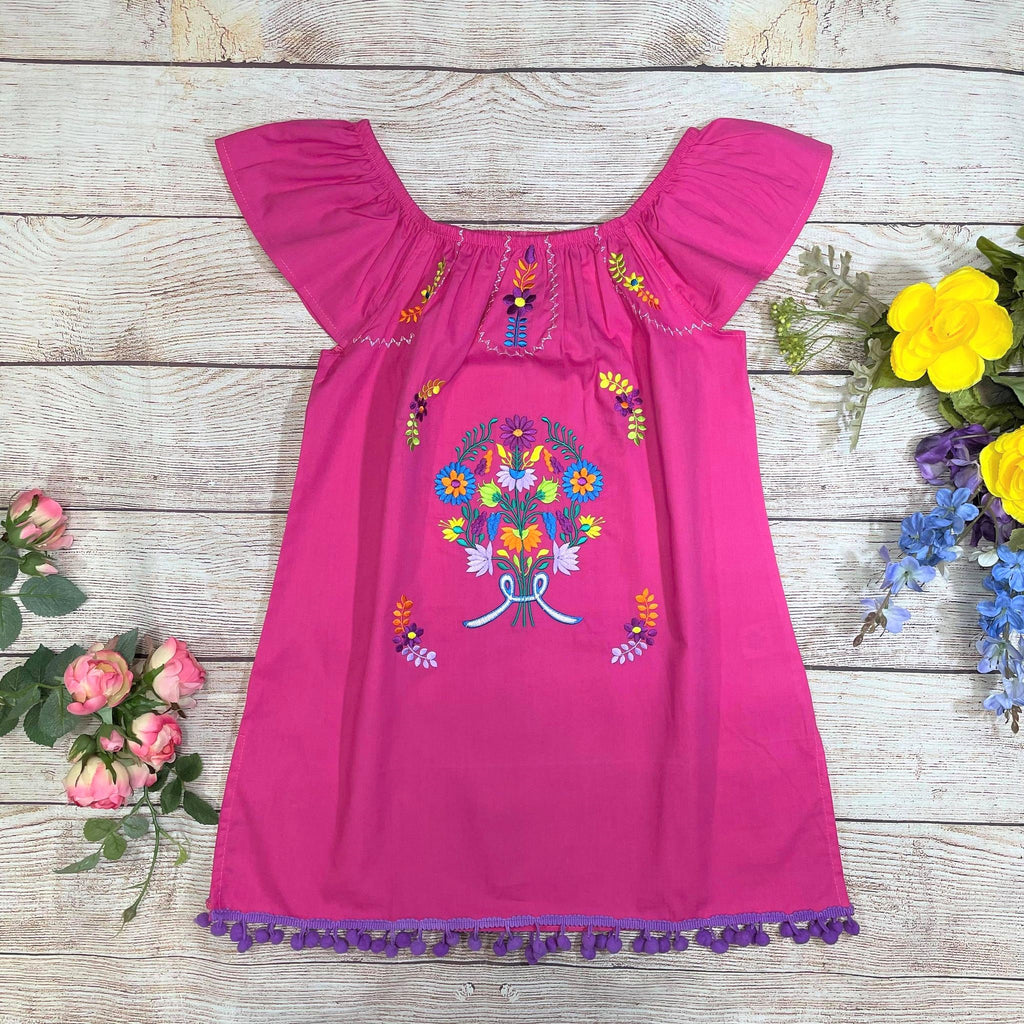 Rayon Pink Flower Dress (12M-24M) $9.50 (2-4) $10.00 And (5-8) $10.00 Per Piece