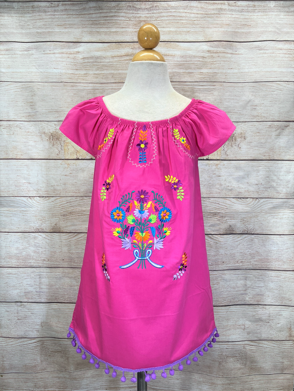 Rayon Pink Flower Dress (12M-24M) $9.50 (2-4) $10.00 And (5-8) $10.00 Per Piece