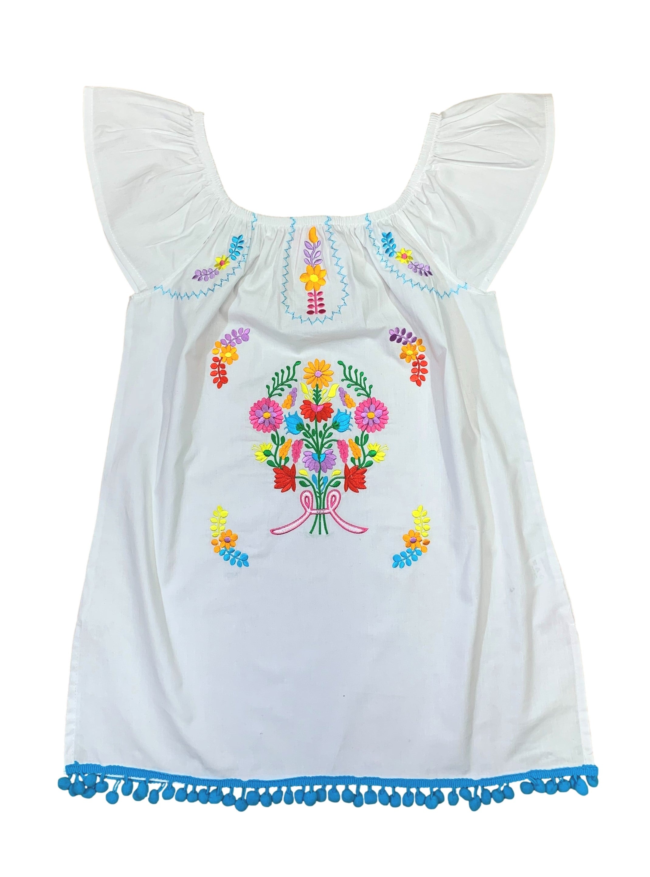 Rayon White Flower Dress (12M-24M) $9.50 (2-4) $10.00 And (5-8) $10.00 Per Piece