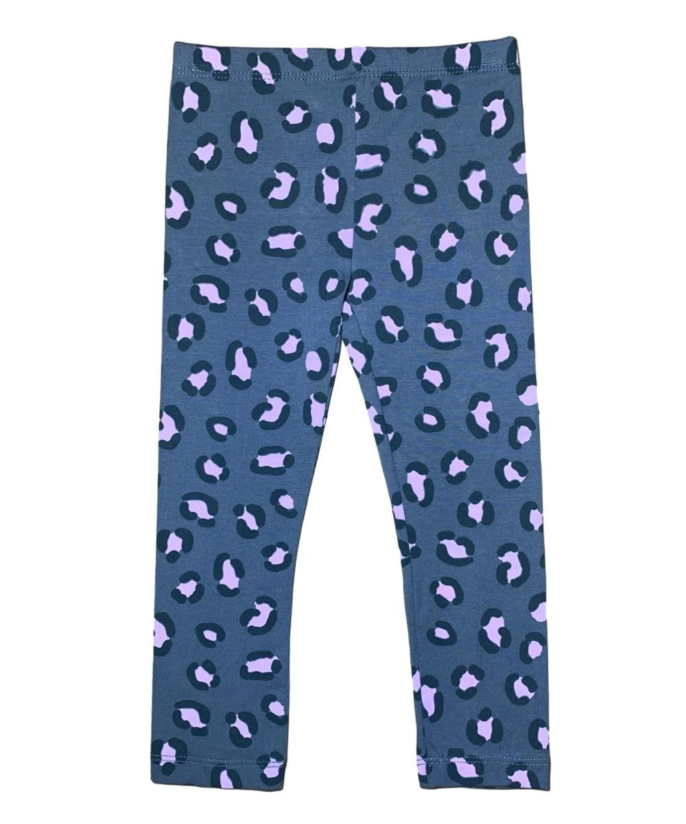 Girl Cotton Leggings - Grey Leopard (2-12) $3.25 Per piece GB700