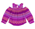 Geometric Cold-Shoulder Long-Sleeve Top ( 2-12 ) $4 per piece