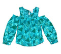 Girl Geometric Cold-Shoulder Long-Sleeve Blouse - Green 2-12 (6 Pack) $4.00 per piece GB716