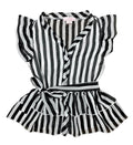 Stripe Ruffle Tie-Waist Angel-Sleeve (Size 2-12 ) $24 Per Set