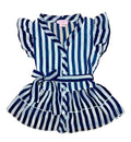 Girl Stripe Ruffle Tie-Waist Angel-Sleeve - Navy  Size 2-12 (6 Pack) $3.00 Per Piece GB717