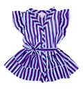 Girl Stripe Ruffle Tie-Waist Angel-Sleeve - Purple  Size 2-12 (6 Pack) $3.00 Per Piece GB717