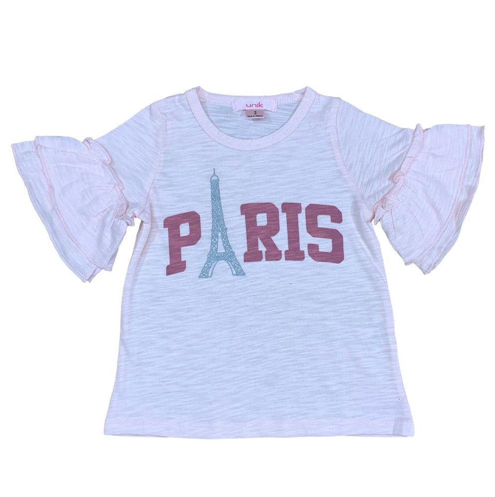 'Paris' Flutter-Sleeve Top ( 2-12 ) $18 per pack