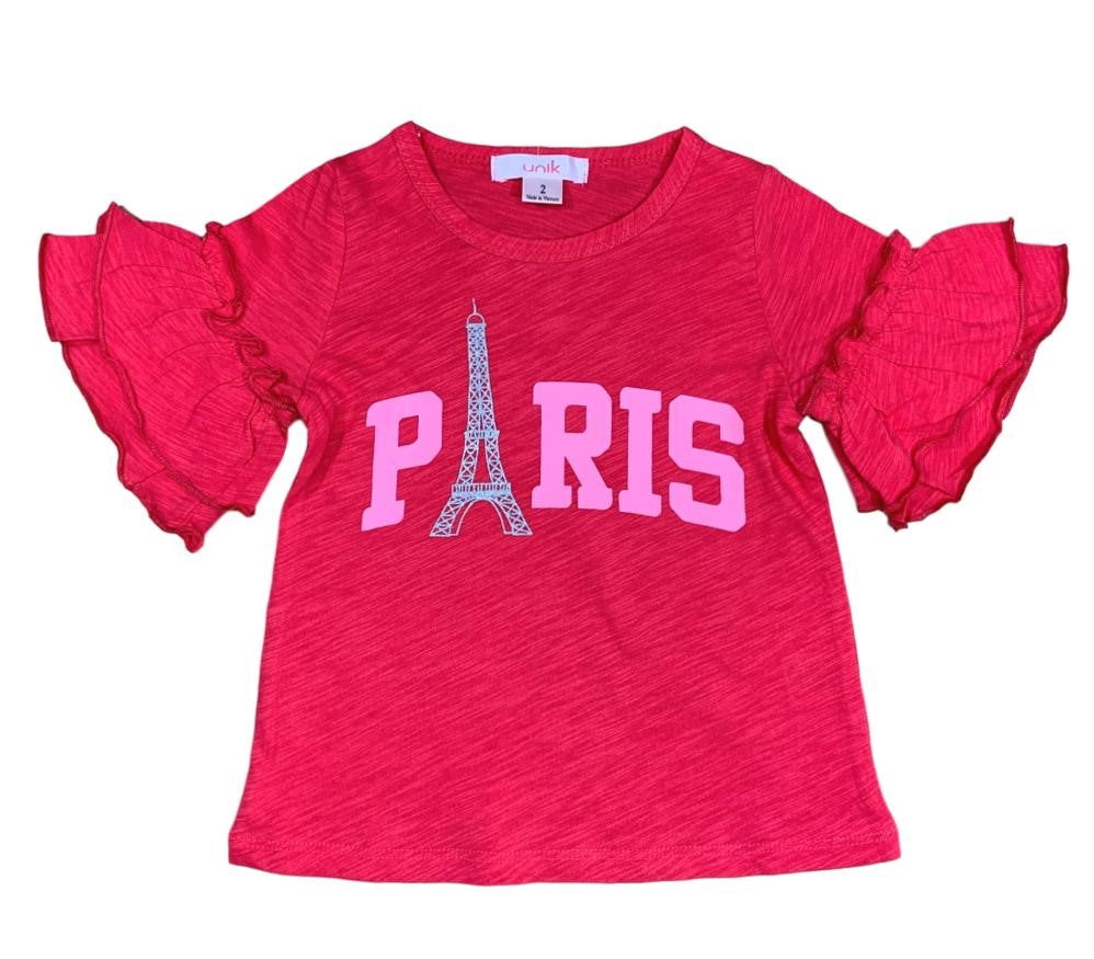 'Paris' Flutter-Sleeve Top ( 2-12 ) $18 per pack