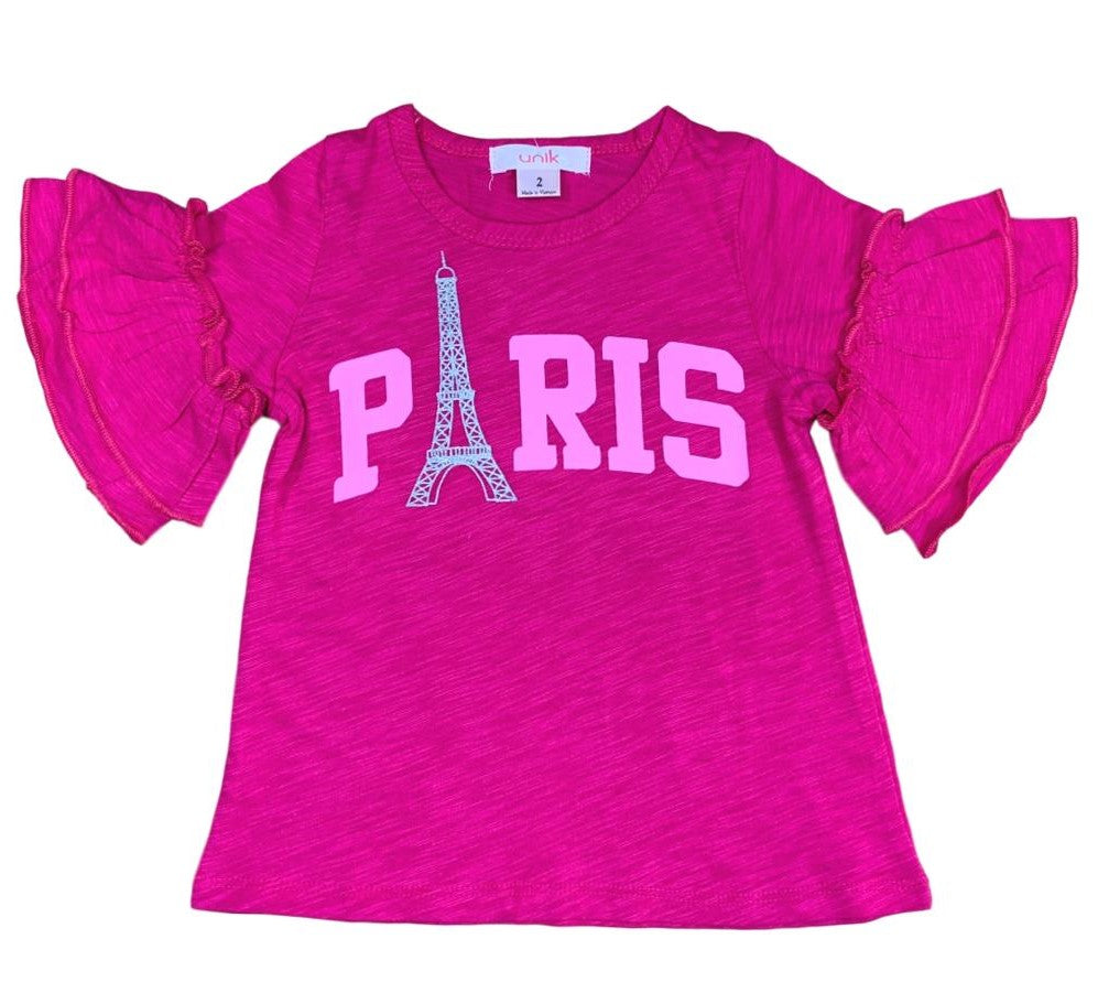 'Paris' Flutter-Sleeve Top ( 2-12 ) $18 per pack
