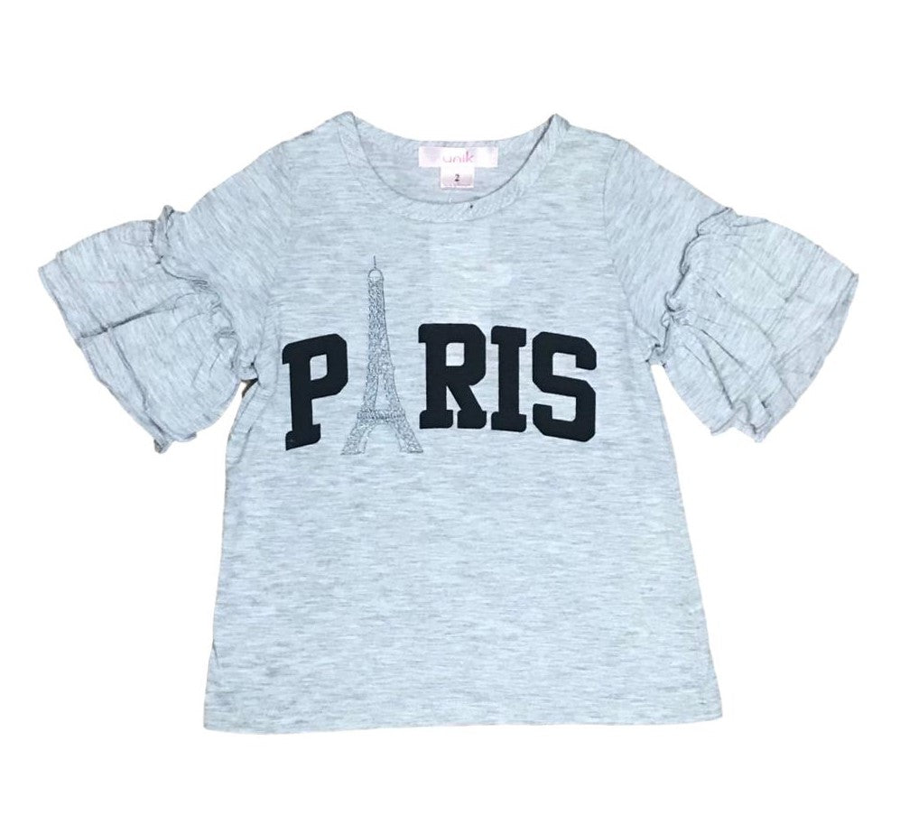 'Paris' Flutter-Sleeve Top ( 2-12 ) $18 per pack