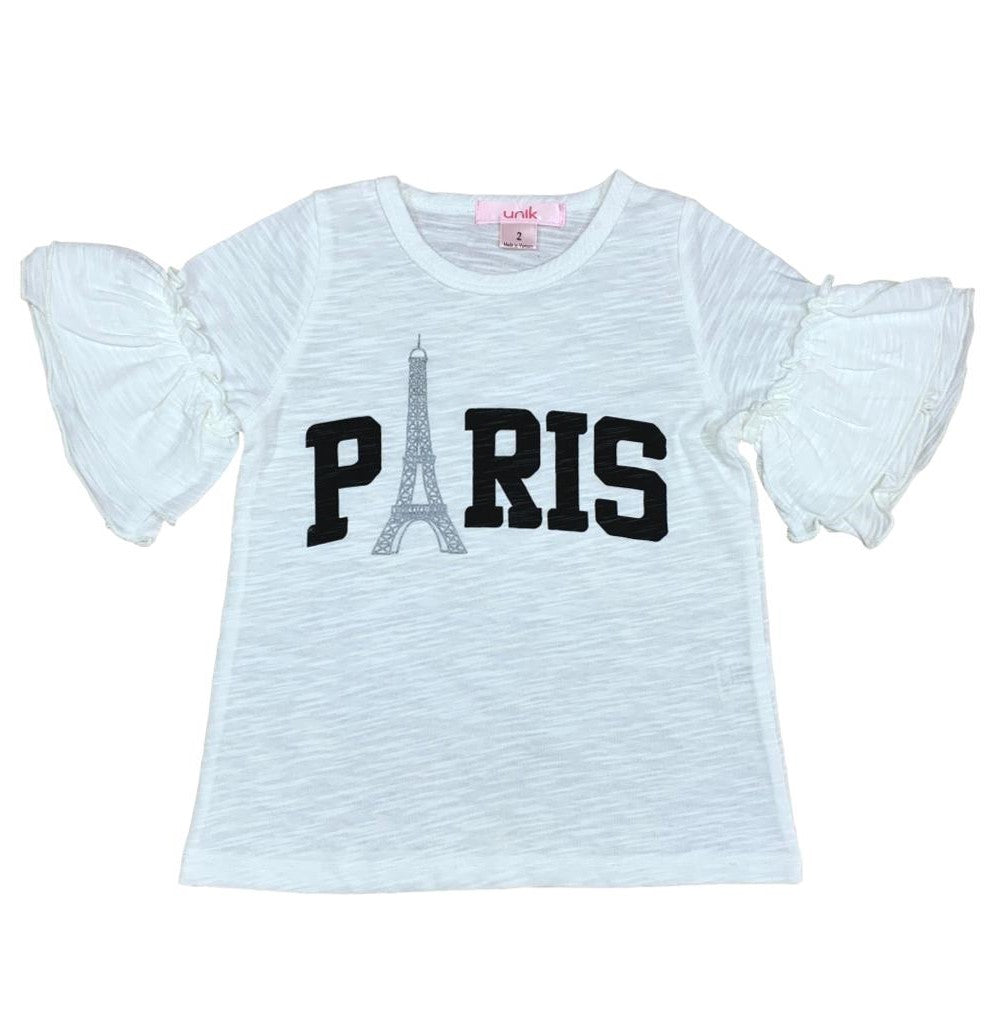 'Paris' Flutter-Sleeve Top ( 2-12 ) $18 per pack