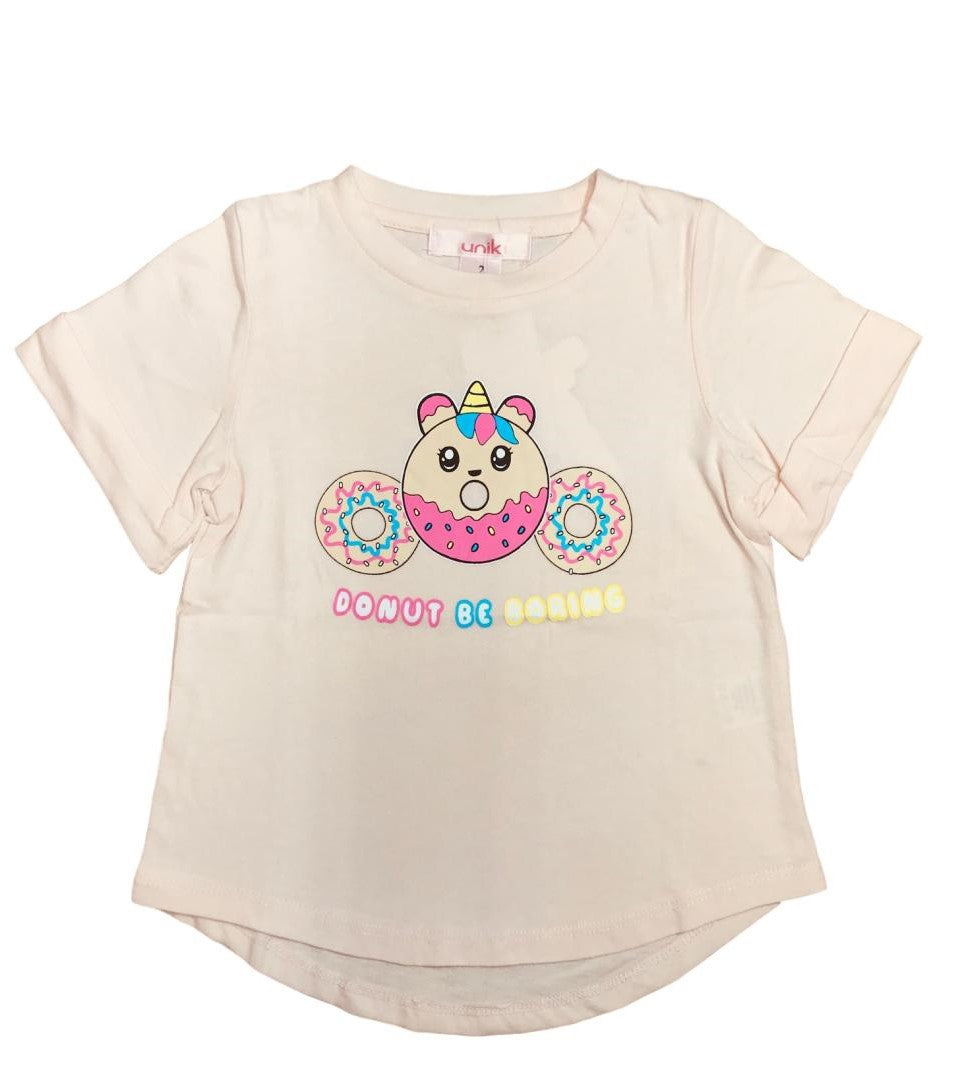 'Donut Be Boring' Hi-Low Tee Blush ( 2-12 ) $18 Per Set