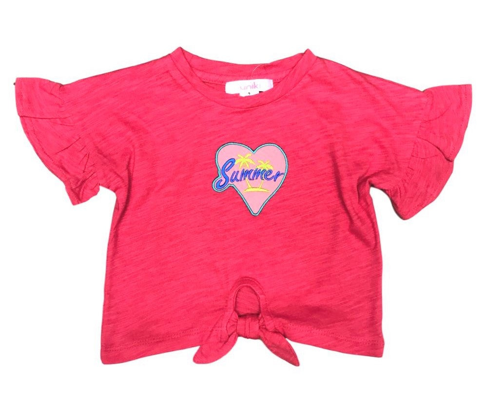 Girl Summer Heart Top - Coral  2-12 (6 Pack)  $3.00 per piece BG721